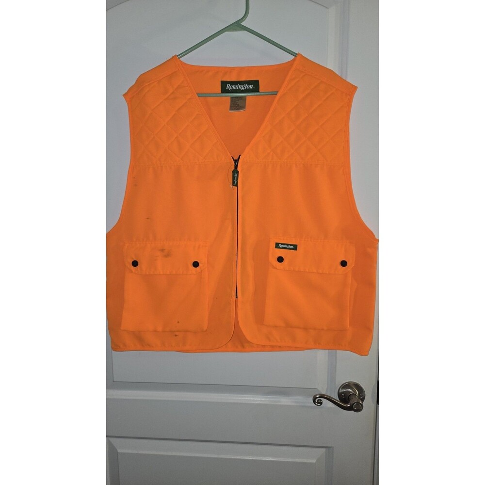 Vintage Remington Vest Blaze Orange Hunting Neon Safety Outdoor Vest Size L/XL